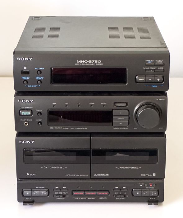Aparelhagem Sony MHC-3750 modular vintage — amplificação funcional