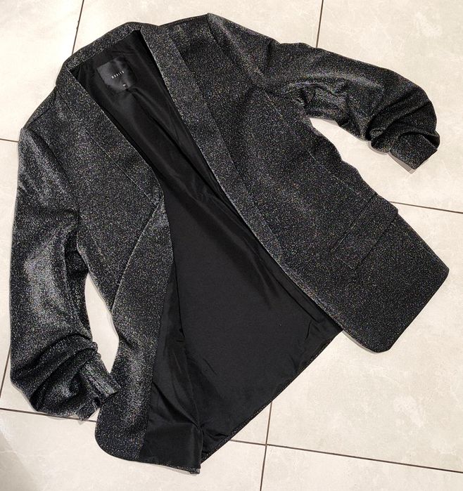 Mohito żakiet czarno-srebrny na podszewce rozmiar z metki 40/M