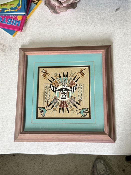 Duas Pinturas de areia navajaro.