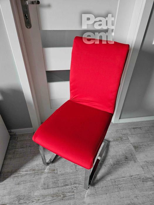 Pokrowce na krzesła elastyczne 4 sztuki czerwone komplet zestaw