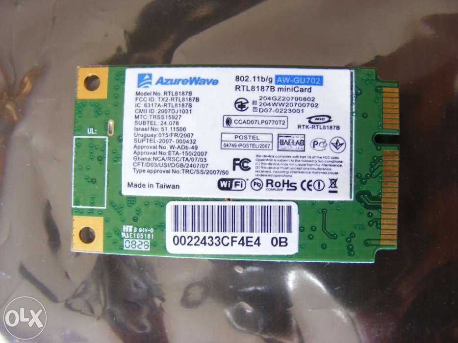 PC - Placa Wireless p/ Portátil - AZUREWARE - TRL8187R - MiniCard
