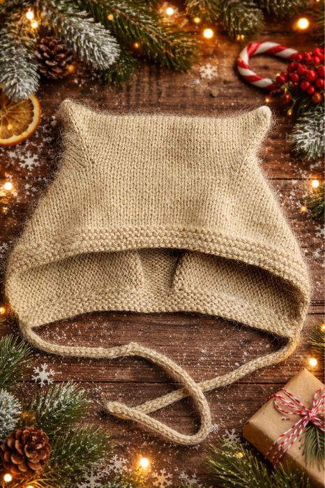 Шапка з вушками чепчик котошапка