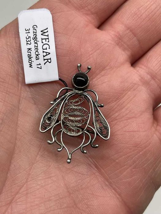 Srebrna Broszka - MUCHA - 2,95g - A. Folfas - 1980 rok - IMAGO ARTIS