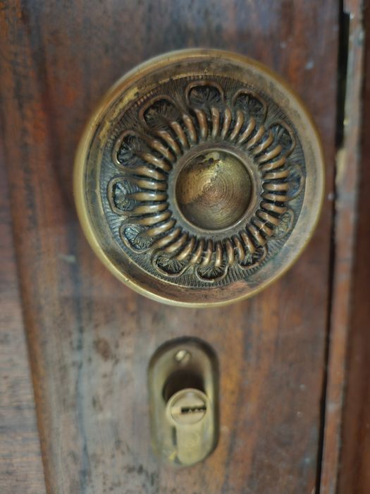 Porta Antiga em Madeira Maciça (Possivelmente Mogno) – 216 × 95 cm