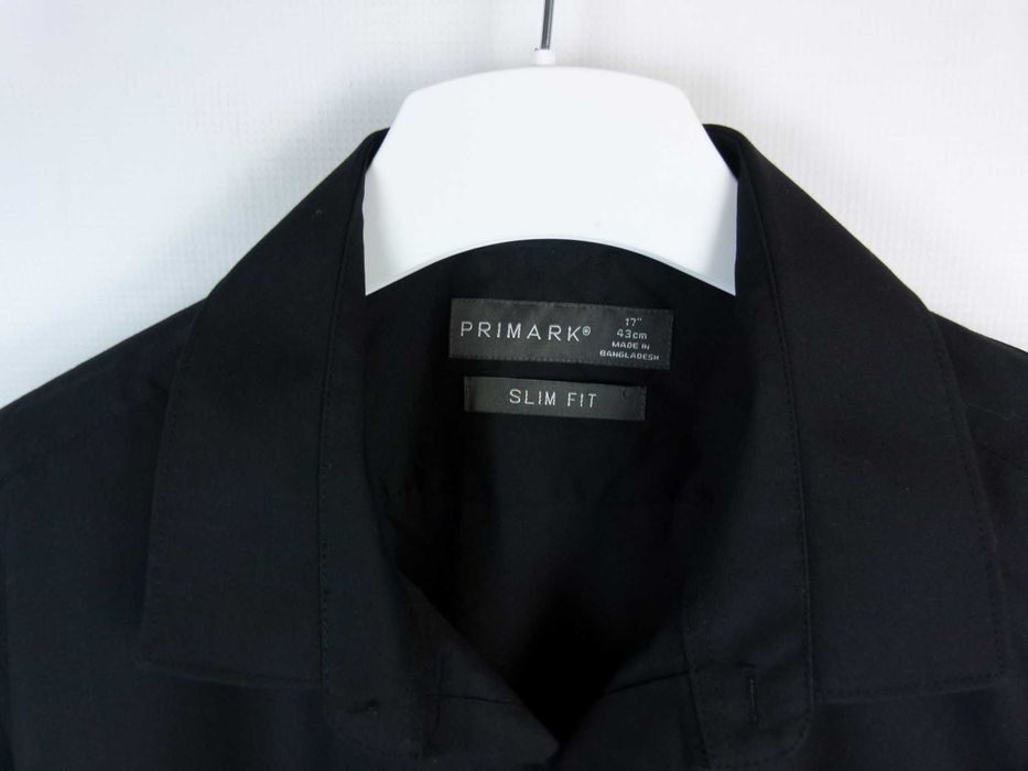 Primark elegancka czarna koszula slim fit 17" / 43 cm - XL