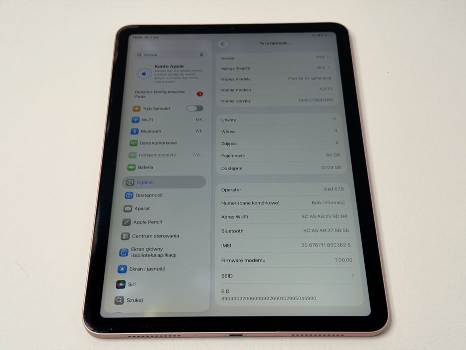 iPad Air 4 (A2072) - 64GB - Cellular (LTE) - faktura VAT 23%