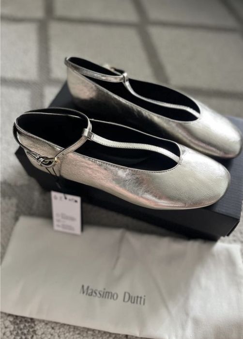 Золотисті балетки Massimo Dutti