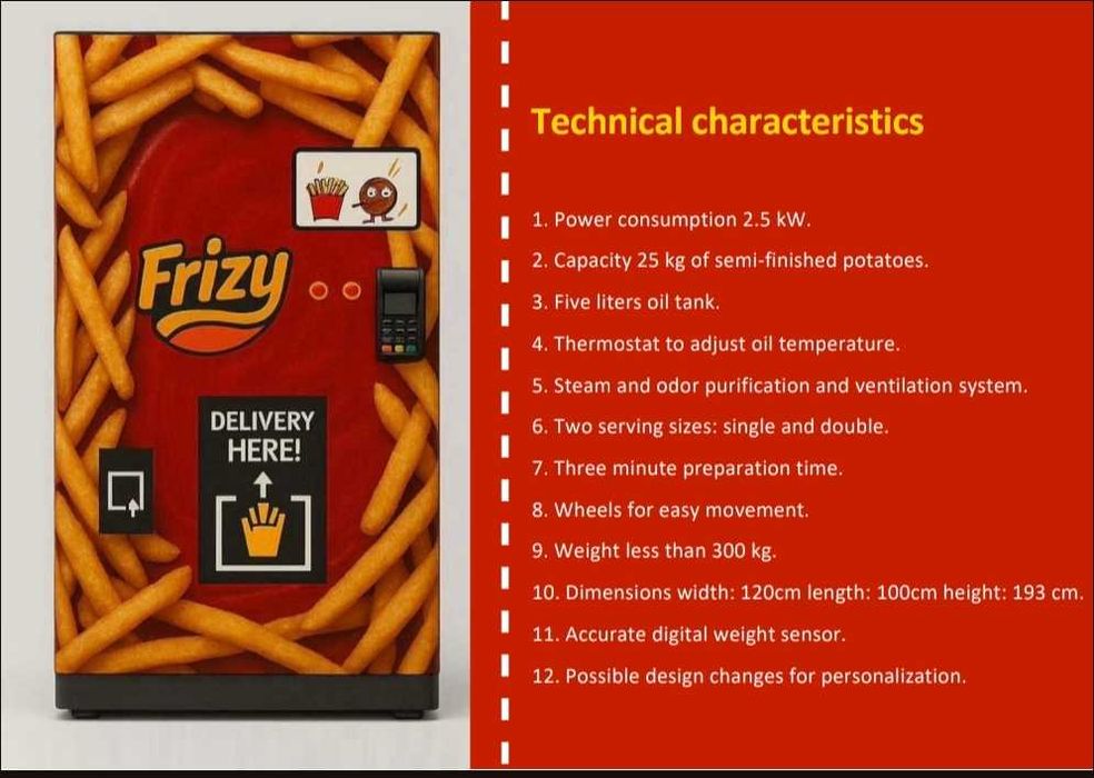 Batata vending machine fries vending
