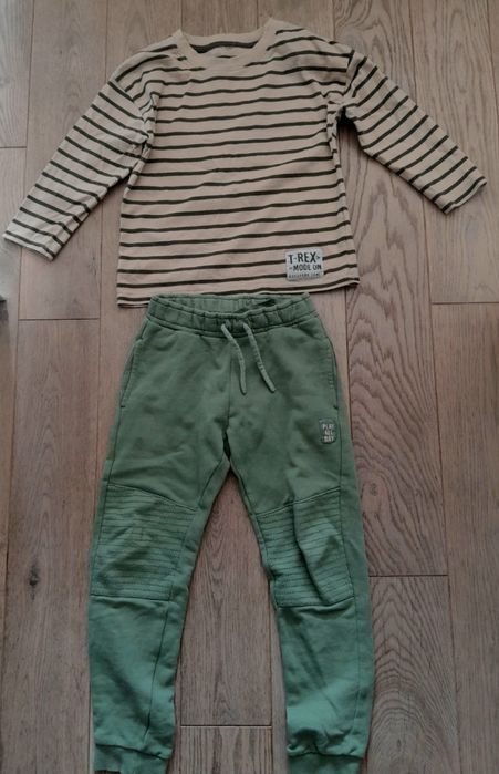 Zestaw komplet dla chłopca 110-116 cool club na next  wiosnę spodnie dresowe dresy koszulka bluzka lupilu h&m