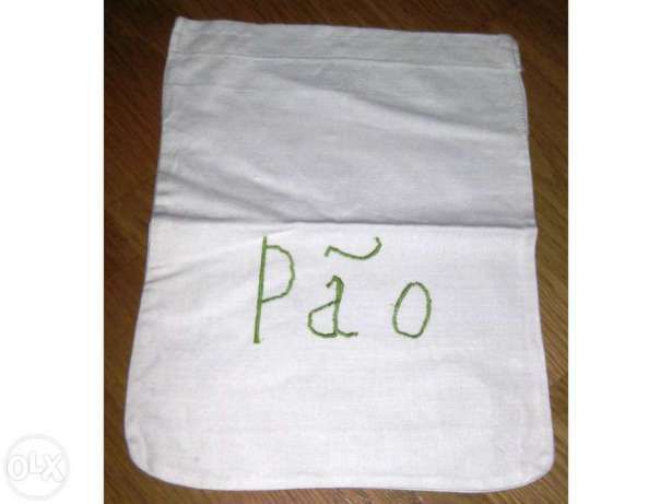 Embroidered Bread Bag on Linen Fabric