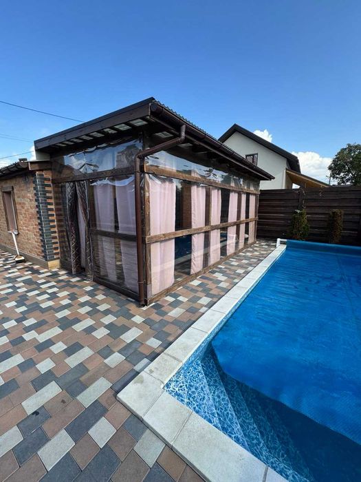 Аренда  дома, бассейн с подогревом, закрытая беседка, баня на дровах