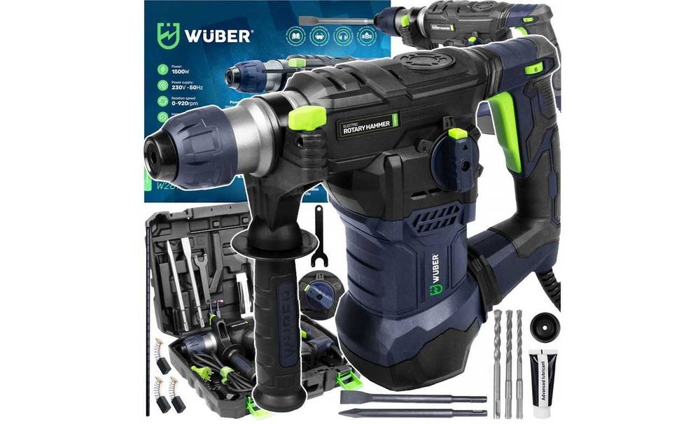 MOCNA Udarowa Młotowiertarka Wuber 1500W SDS+ Młot udarowy Wiertarka