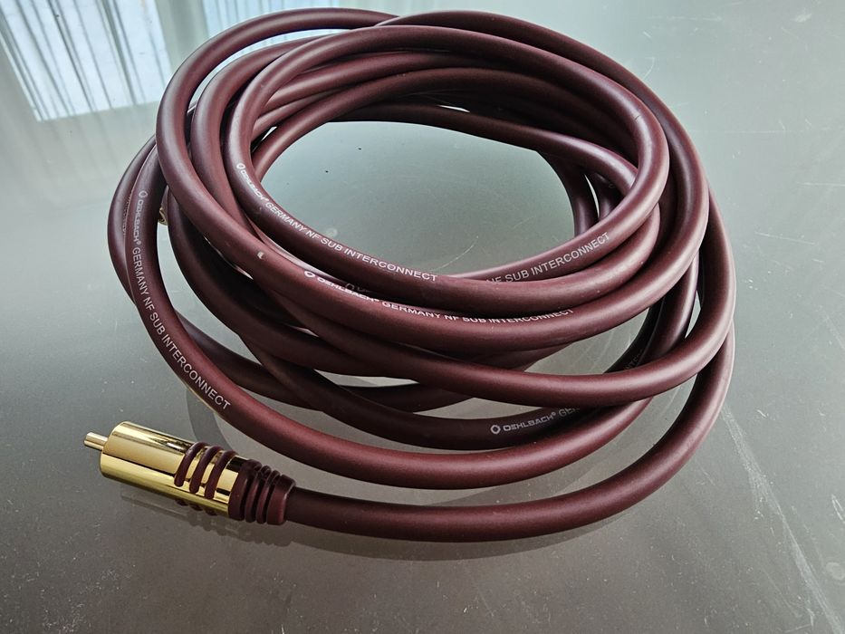 kabel przewod Oehlbach 5m subwoofer do suba subwoofera 5m - okazja jak NOWY