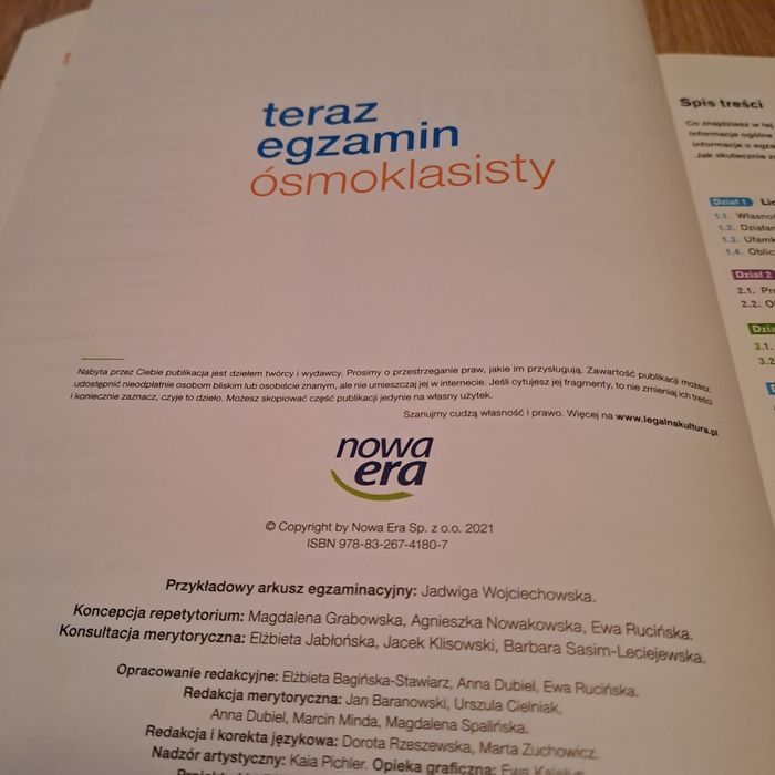Teraz, egzamin ósmoklasisty, matematyka,repetytorium,Nowa Era. WYSYŁKA