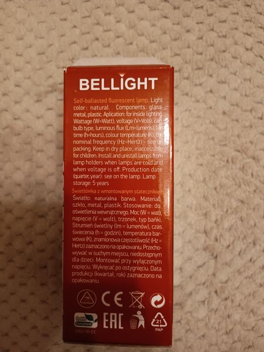 Żarówka energooszczędna spiralna 65 W E27 4000