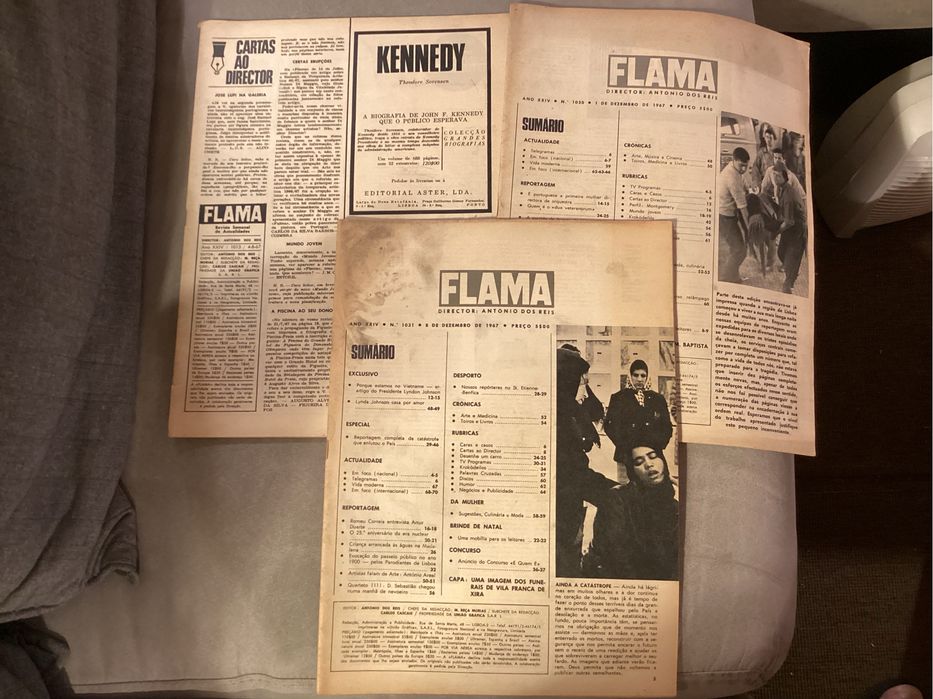 3 Revistas FLAMA Nº 1013, 1030 e 1031 de 1967 SEM CAPA