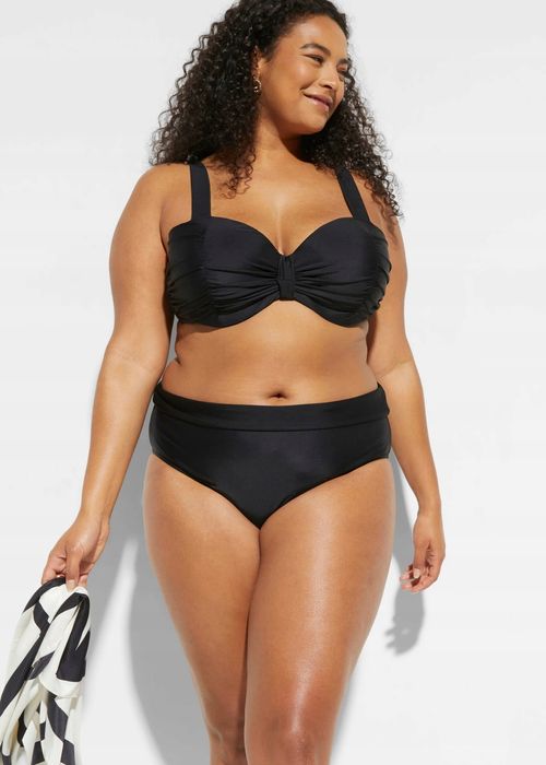 B.P.C czarne bikini biustonosz balkonetka z figami r.46(90F)