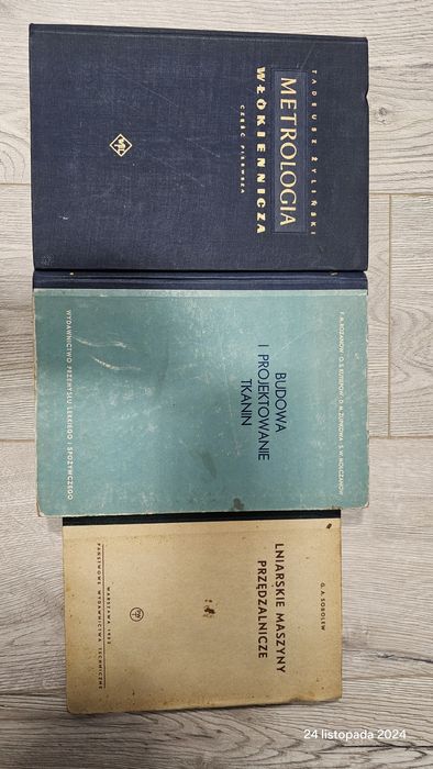 Książki włókiennicze przędzalnicze