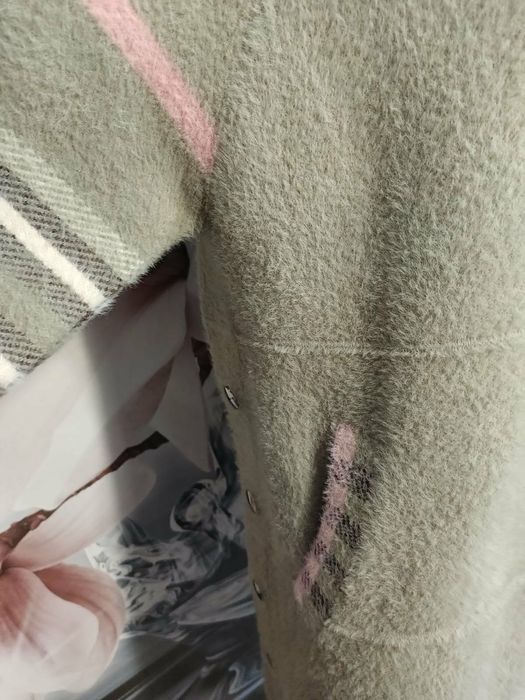 Alpaka długa beżowa z kapturem gruba roz L-xxl