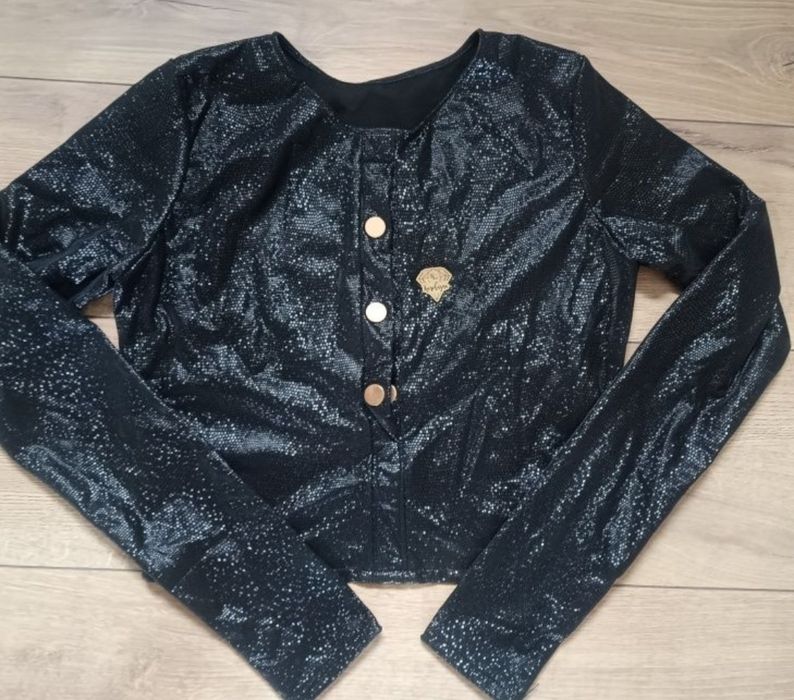Bluzka damska rozpinana bluza LaTeX imitacja skóry XS s m