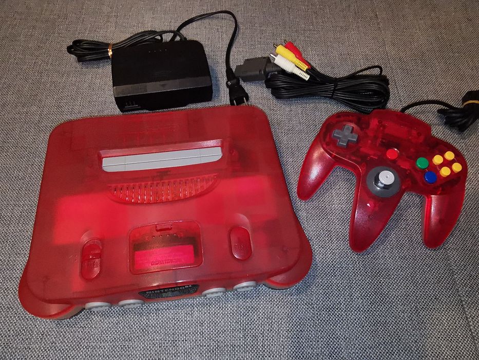 Konsola NINTENDO 64 N64 NTSC JAP (limitowana Red Transparent) stan BDB+ (sklep Ursus)