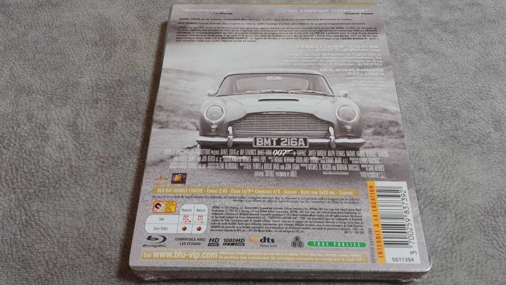 007 skyfall. стилбук в пленке, 8 открыток, франция, blu-ray + dvd