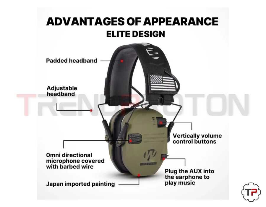 Auscultadores Táticos Walkers / Proteção contra Ruído C/S Bluetooth