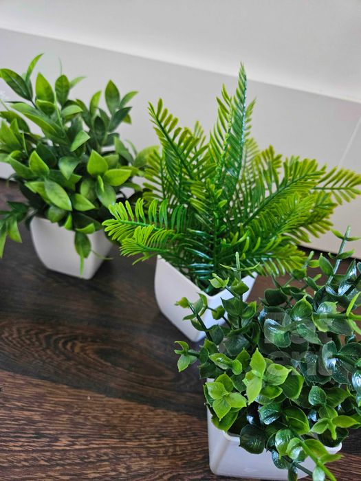 Sztuczne kwiaty z doniczkami 6 szt. zestaw roślin sztucznych dekoracja