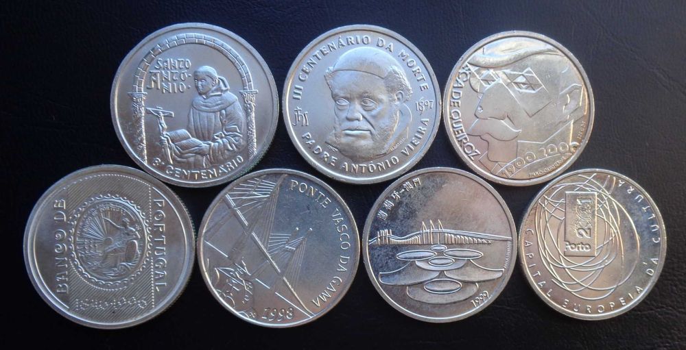 Coleção das 7 Moedas de 500 Escudos Prata
