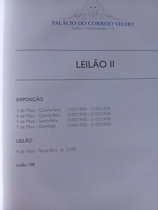 Livro Catálogo de Leilão - Palácio do Correio Velho  (Lisboa, 2006)