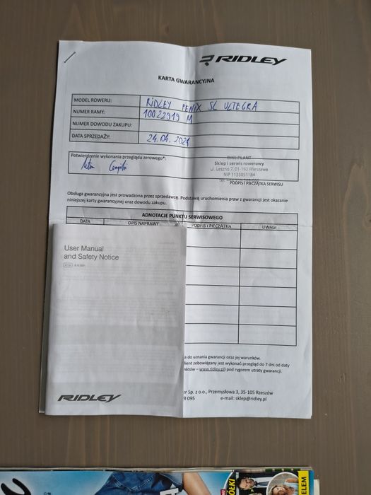 Rower szosowy Ridley Fenix SL Disc/M