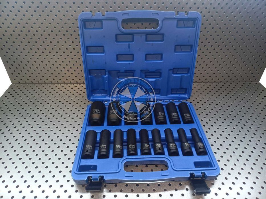 Nasadki udarowe 6-kątne Długie 1/2 10-32mm 16el nasadki udarowe długie