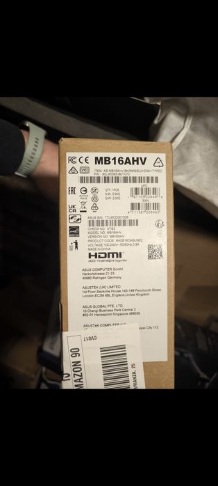 Nowy, Monitor ASUS ZenScreen MB16AHV 15.6'' 1920x1080