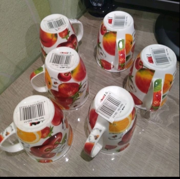 Чашки с фруктами, новые, подарочные
