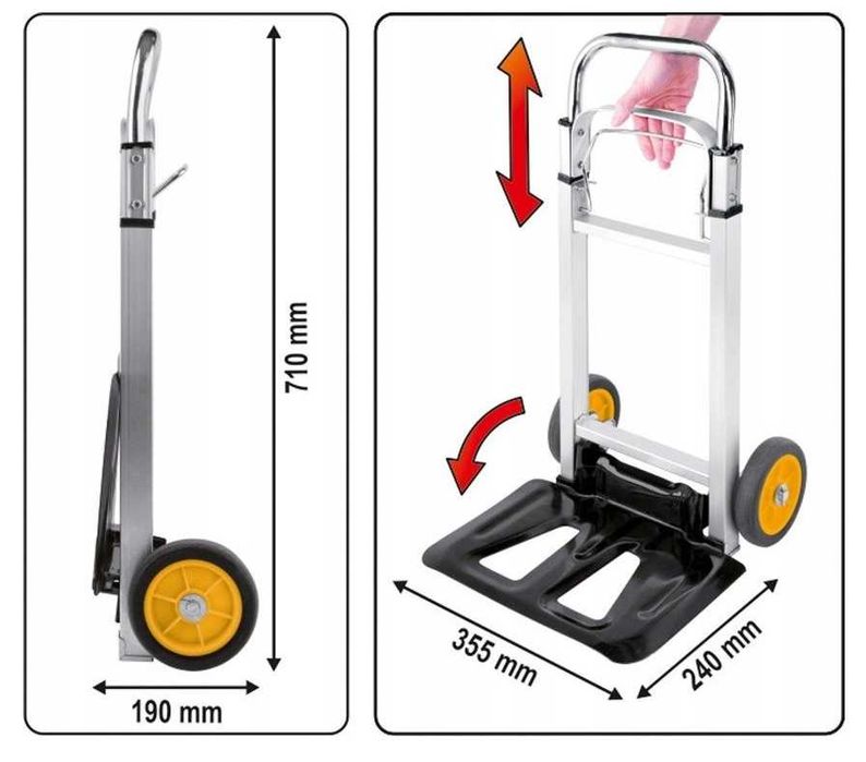 Wózek transportowy Składany 90 kg Pralka Lodówka AGD Młynarka Zmywarka