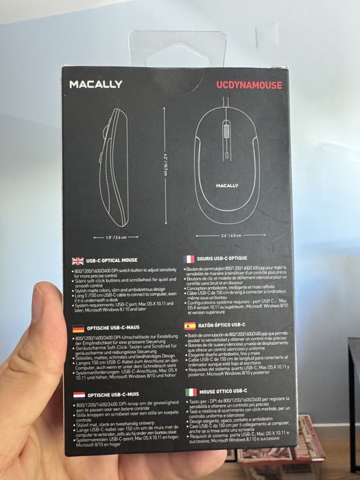 Novo Rato USB-C Macally silencioso – Mac e Windows