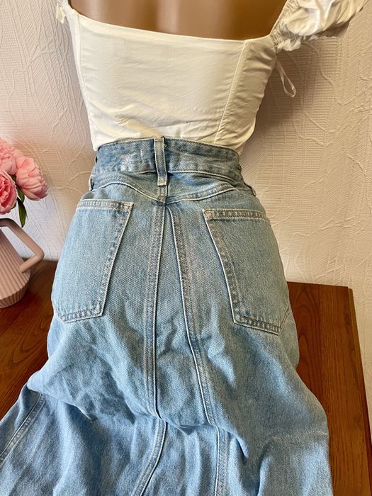 Джинсова блискуча спідниця Zara
