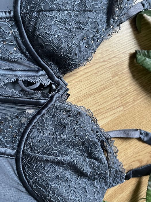 Victoria’s Secret gorset szary koronkowy 36B luksusowy nowy