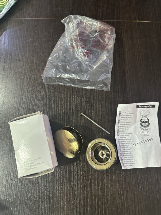 Korek do zlewu klik klak zloty