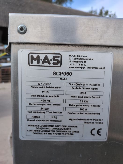Chiller MAS 50 kW mocy chłodniczej