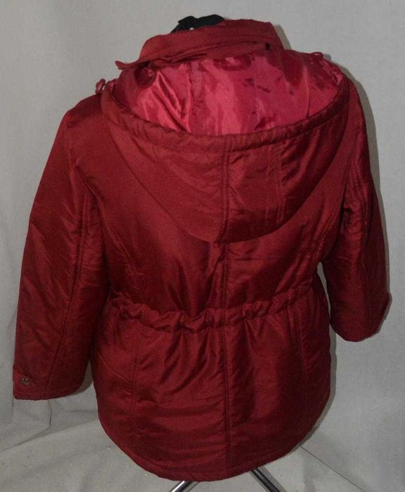 Lekka ocieplana kurtka parka 44 bordowa