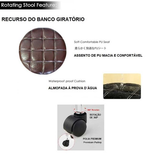 Banco de Pedicure Novos em Aço Inox