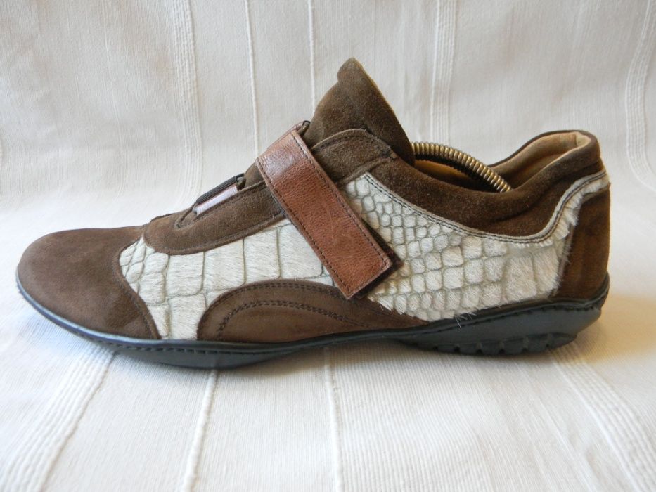 Неординарные замшевые мужские туфли Италия р.42/43/ст.28см