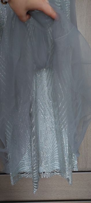 Suknia długa maxi brokat tiul karnawał wesele