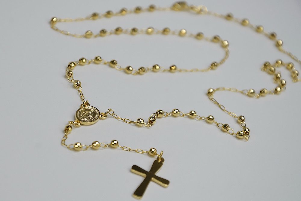 Złoty 14k łańcuszek różaniec diamentowany rcc003y Gdańsk Trójmiasto
