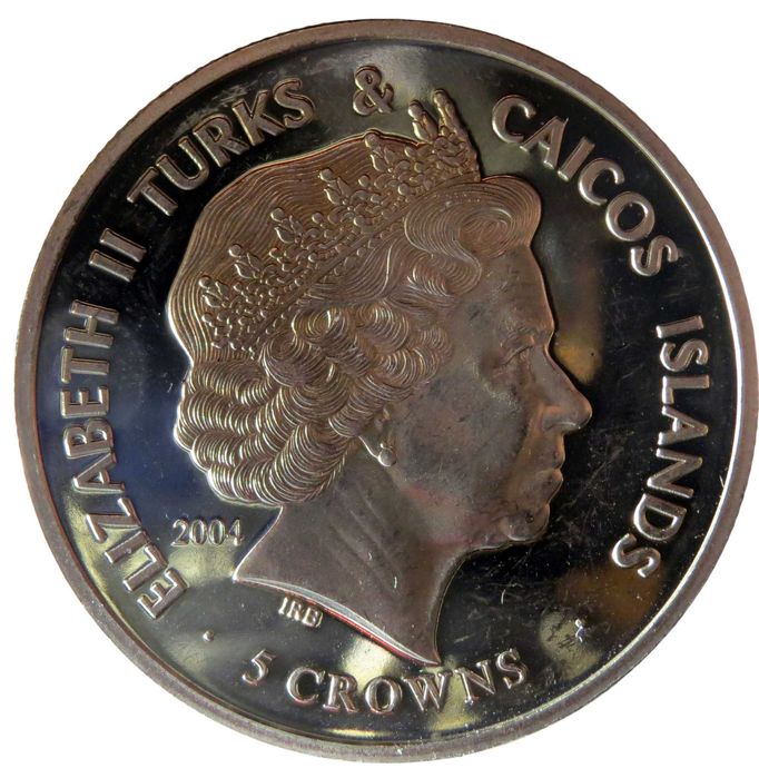 Turks & Caicos 1 Crow 2004 "CROW JEWELS of UK / Scoltland / Proof.