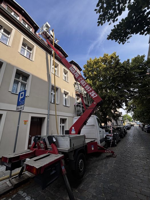 Zwyżka 22m, podnośnik koszowy- wynajem z operatorem Toruń i okolice