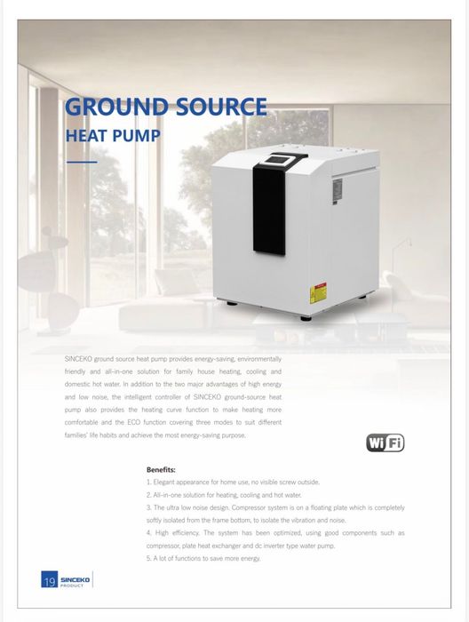 Pompa ciepła gruntowa 6 Kw Eco Varme SINCEKO BWH-06F4M1  Wi-Fi
