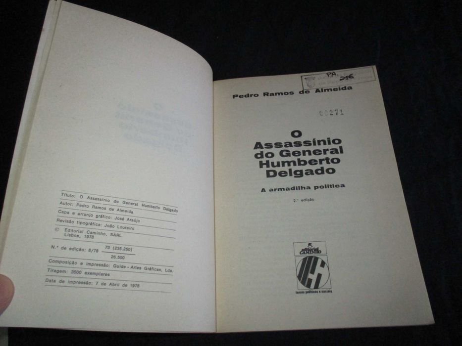 Livro O Assassínio do General Humberto Delgado Pedro Ramos de Almeida