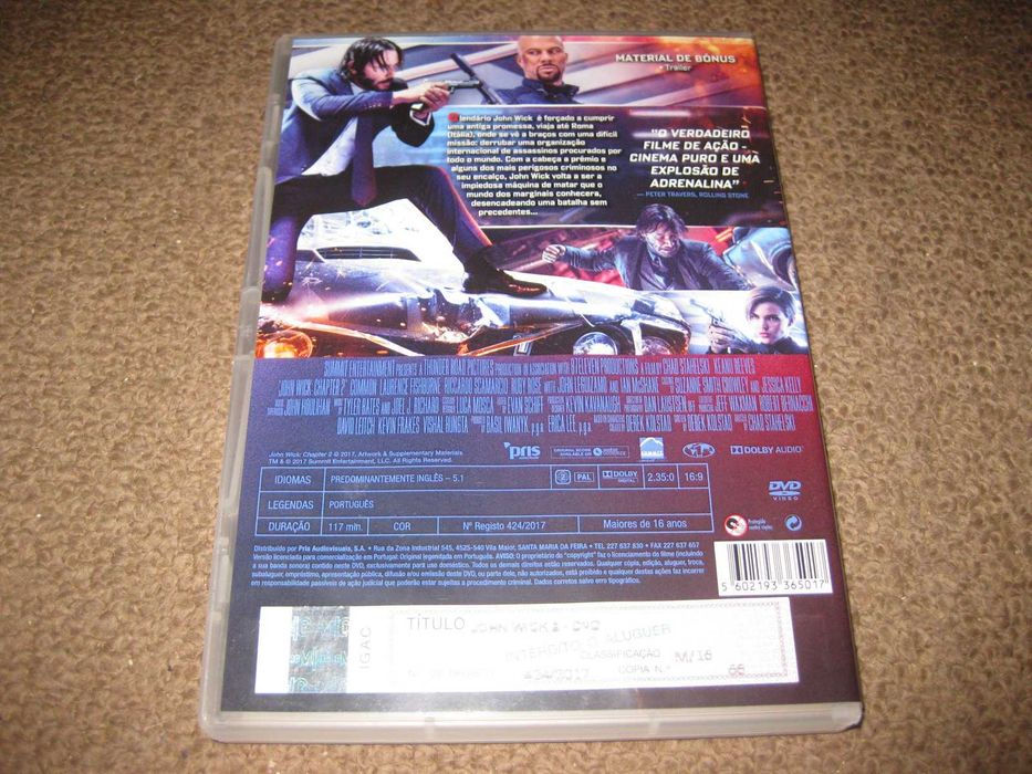 DVD "John Wick 2" com Keanu Reeves